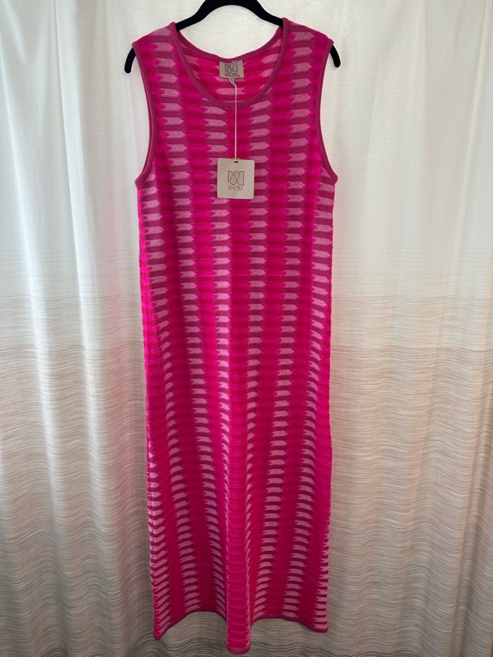 Rhowe by Anna Cate Pink Striped Knit Maxi Dress